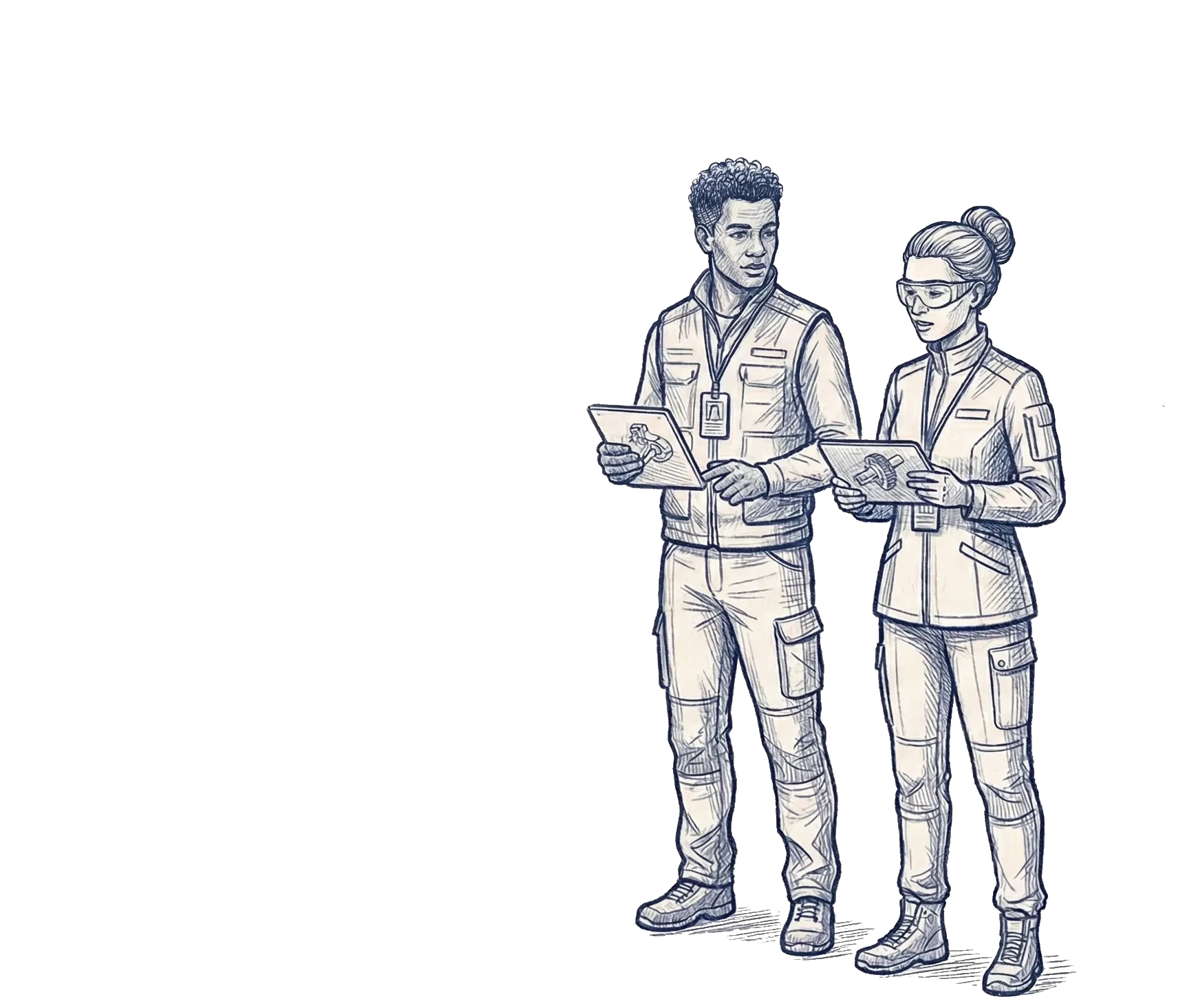 Ingenieure bei der Montage